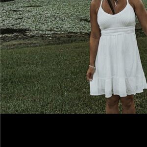Hollister White Crochet Tank Maxi Dress